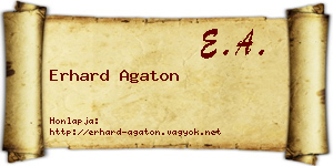 Erhard Agaton névjegykártya